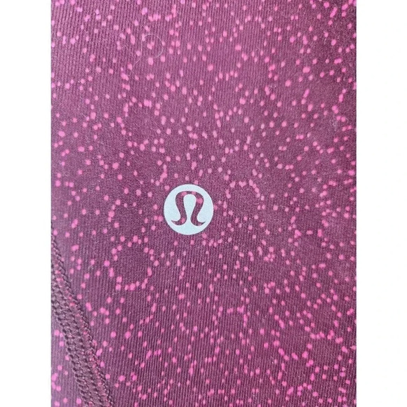 Lululemon Shake It Out Crop Star Pixel Maroon Size 6. - Picture 3 of 6